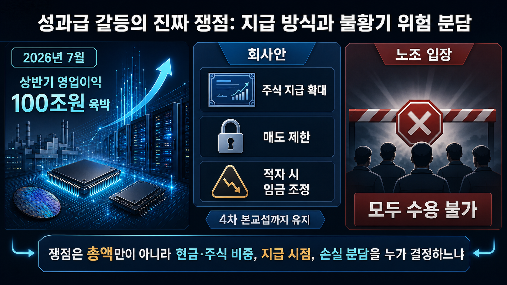 성과급 지급 조건 대립