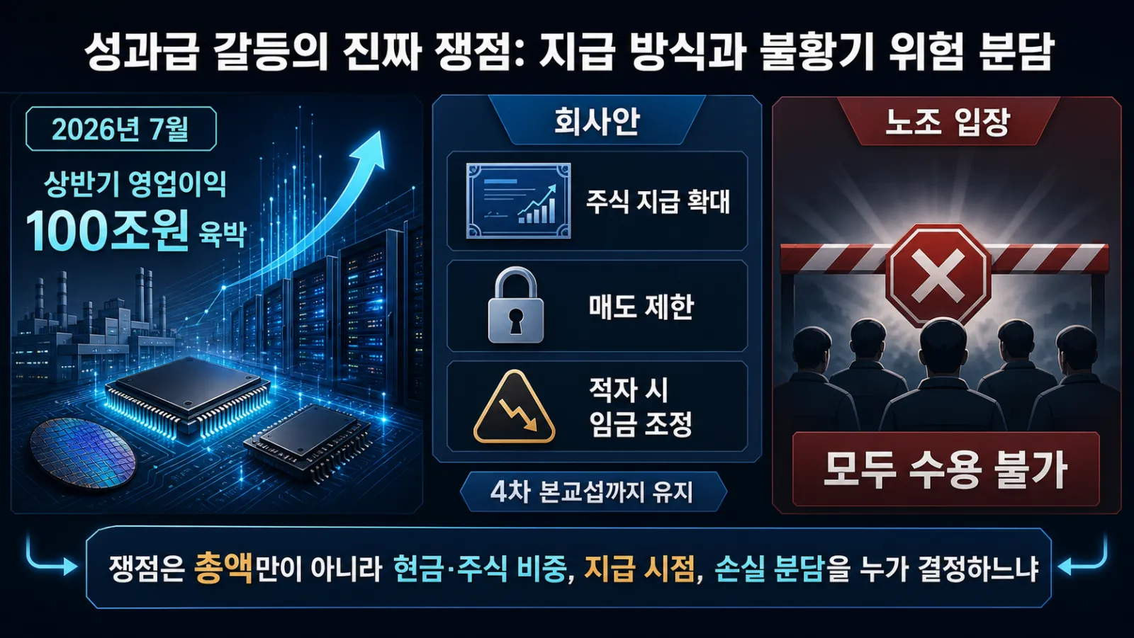 성과급 지급 조건 대립