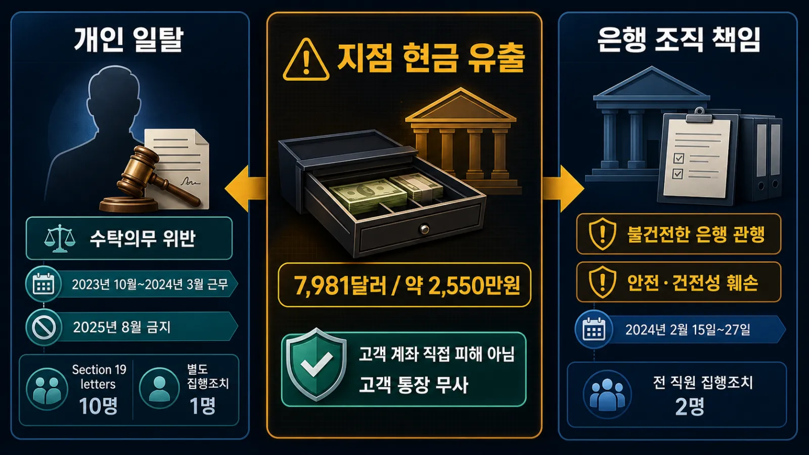 개인 제재와 은행 책임 분리