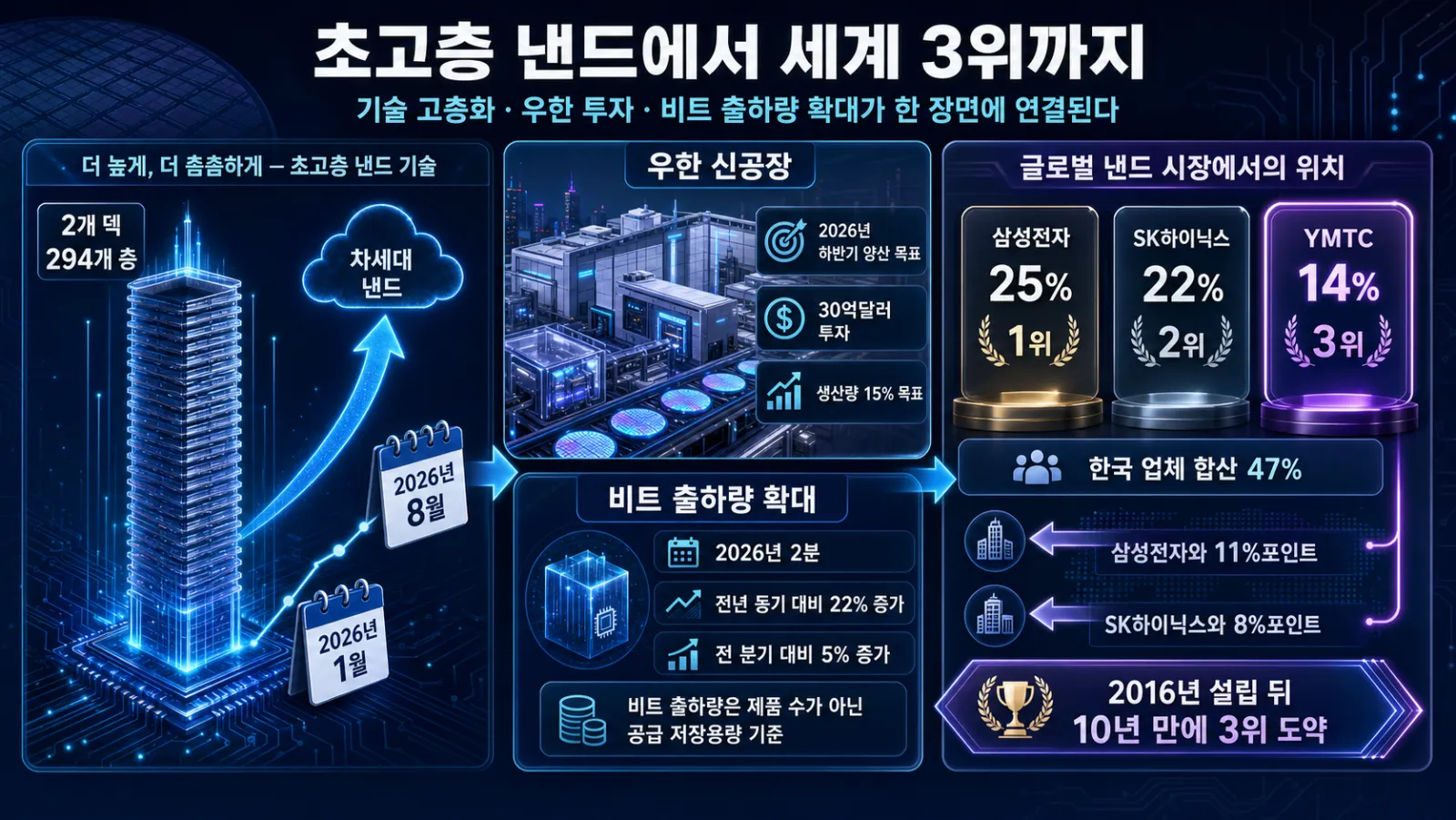 낸드 층수와 출하량 순위