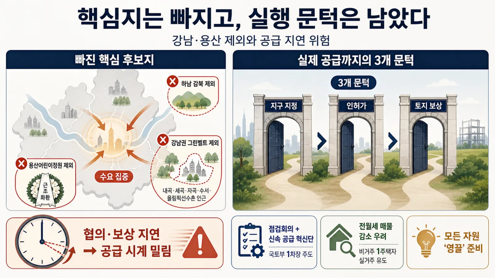 핵심지 제외와 공급 절차