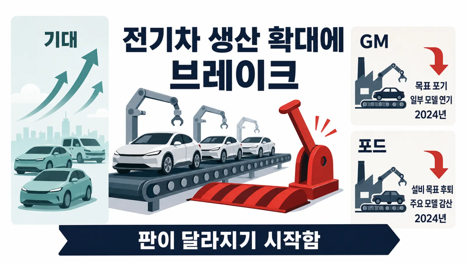 GM과 포드의 전기차 감산