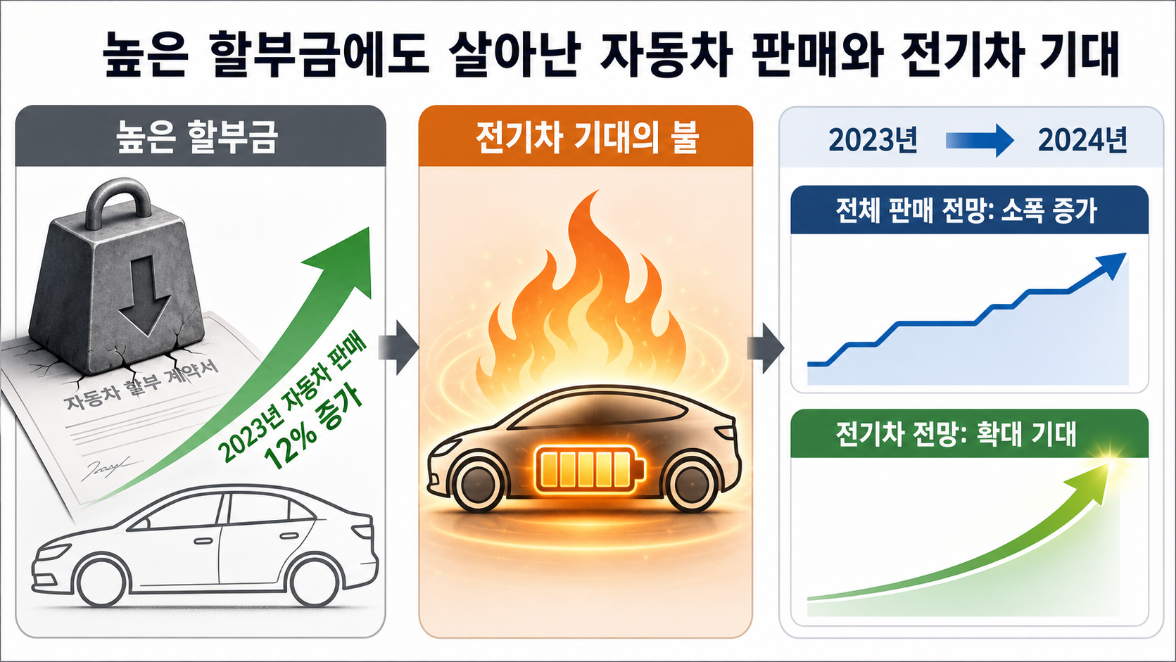 자동차와 전기차 판매 증가