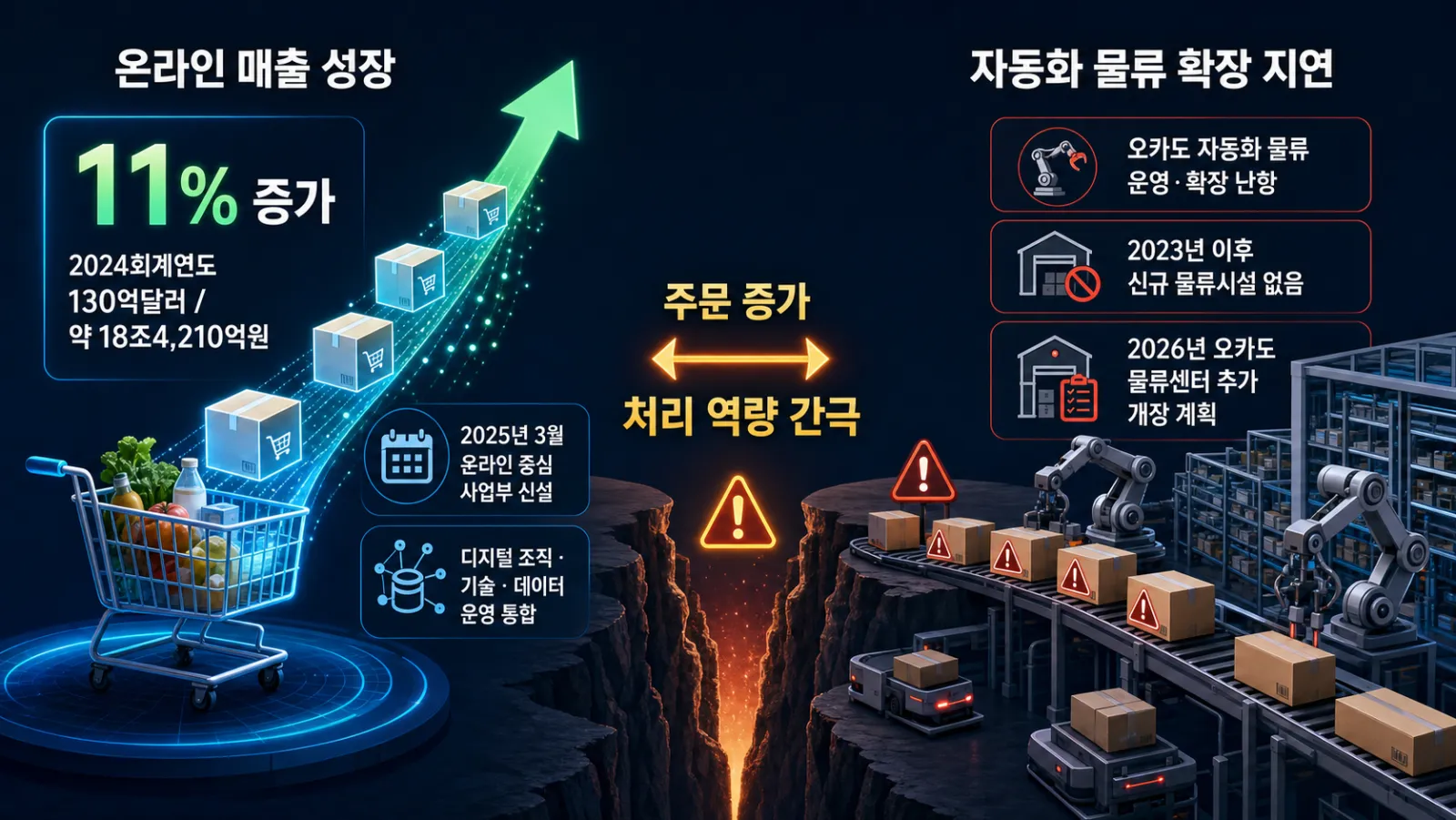 매출 성장과 물류 정체