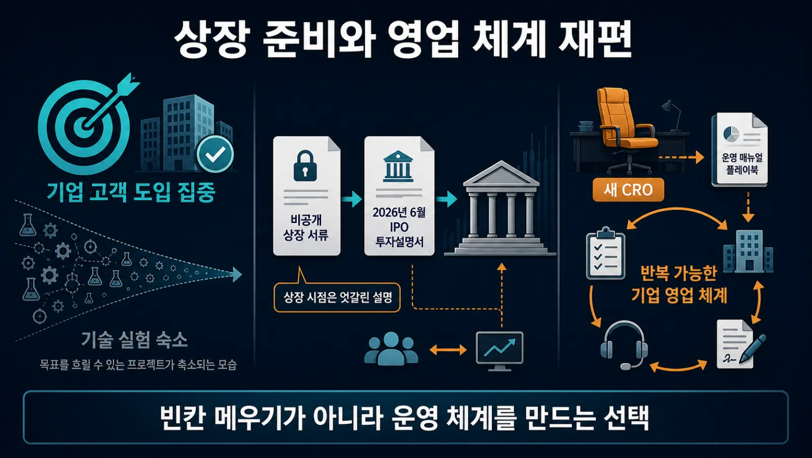 기업영업 체계와 상장 준비