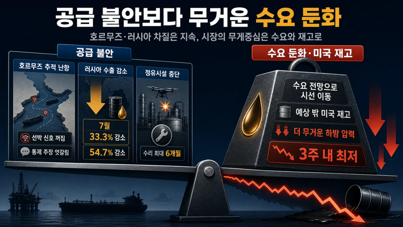 공급 불안과 더 큰 하락 압력