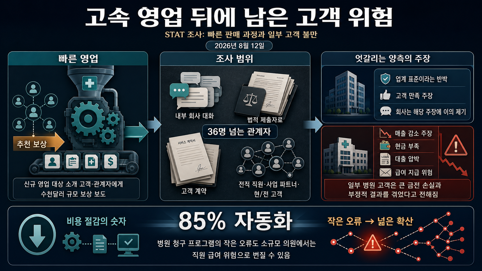 자동화 성과와 고객 손실 위험