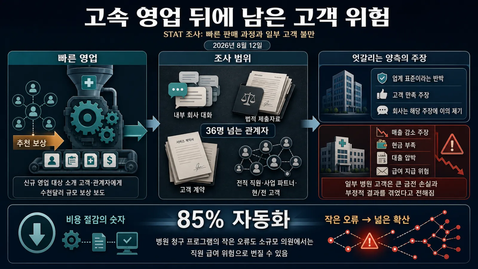 자동화 성과와 고객 손실 위험
