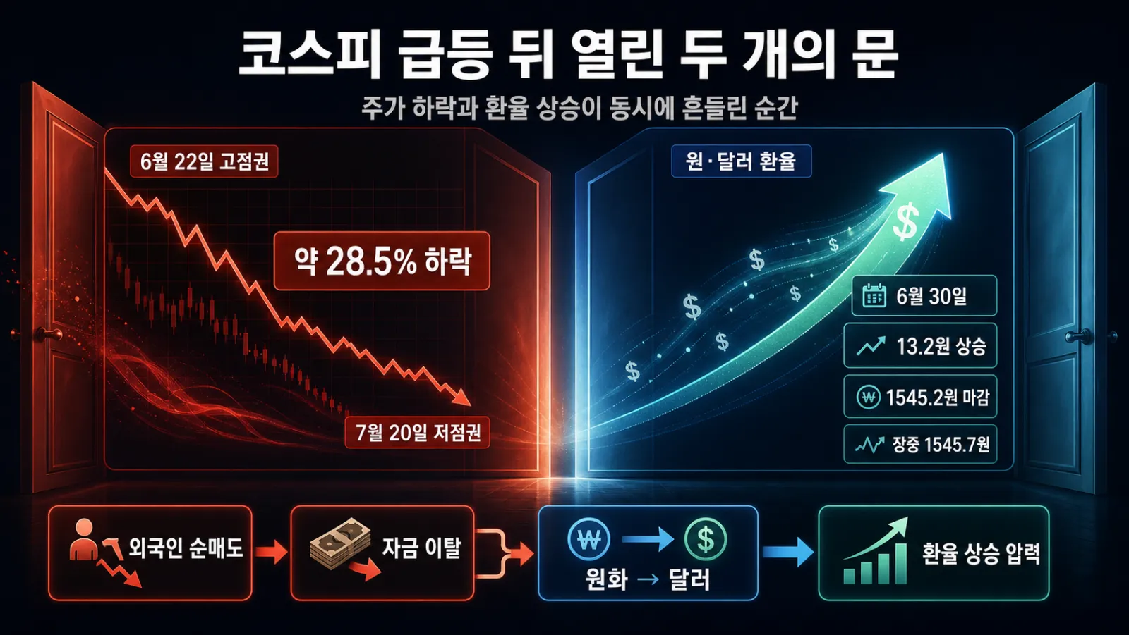 코스피 하락과 환율 상승