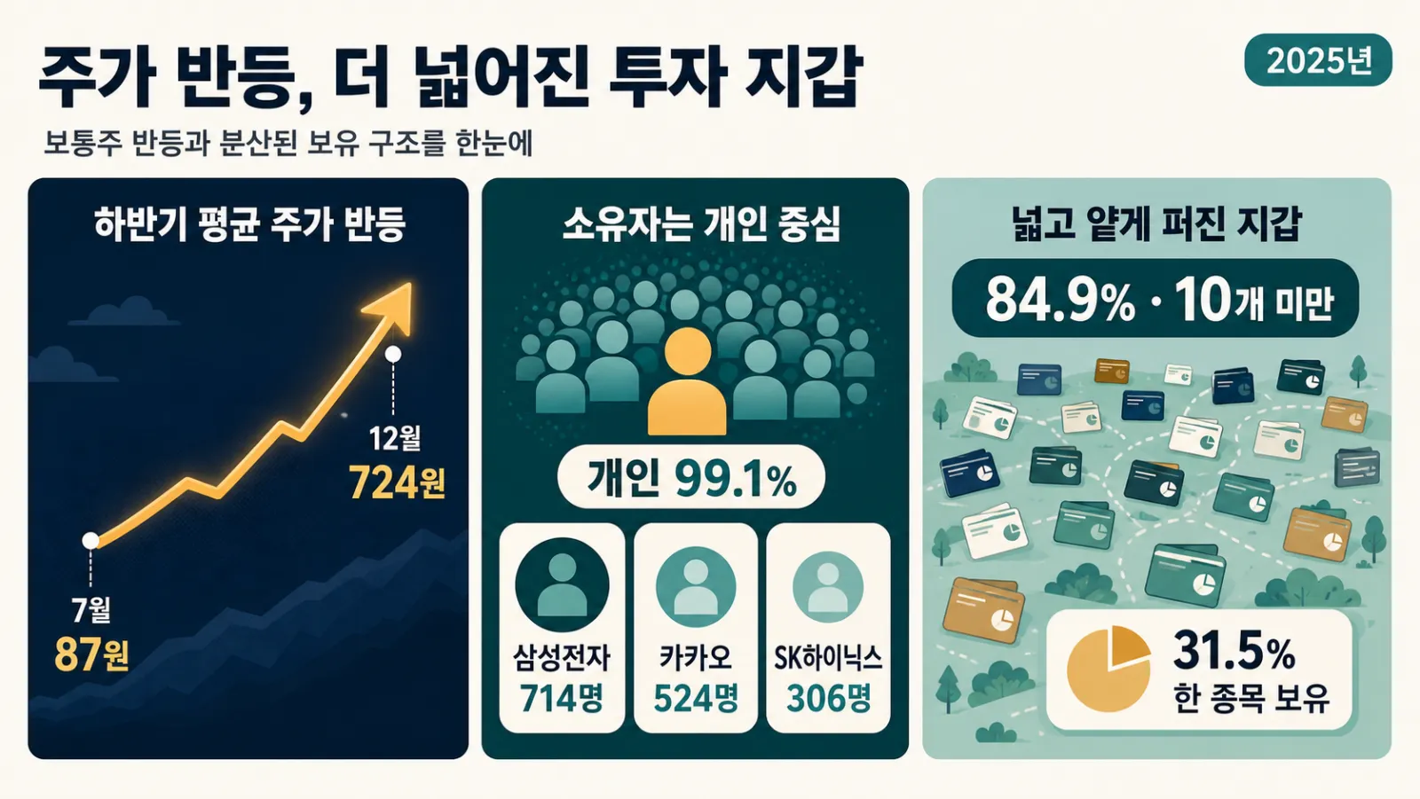 주가 반등과 보유 종목 분포
