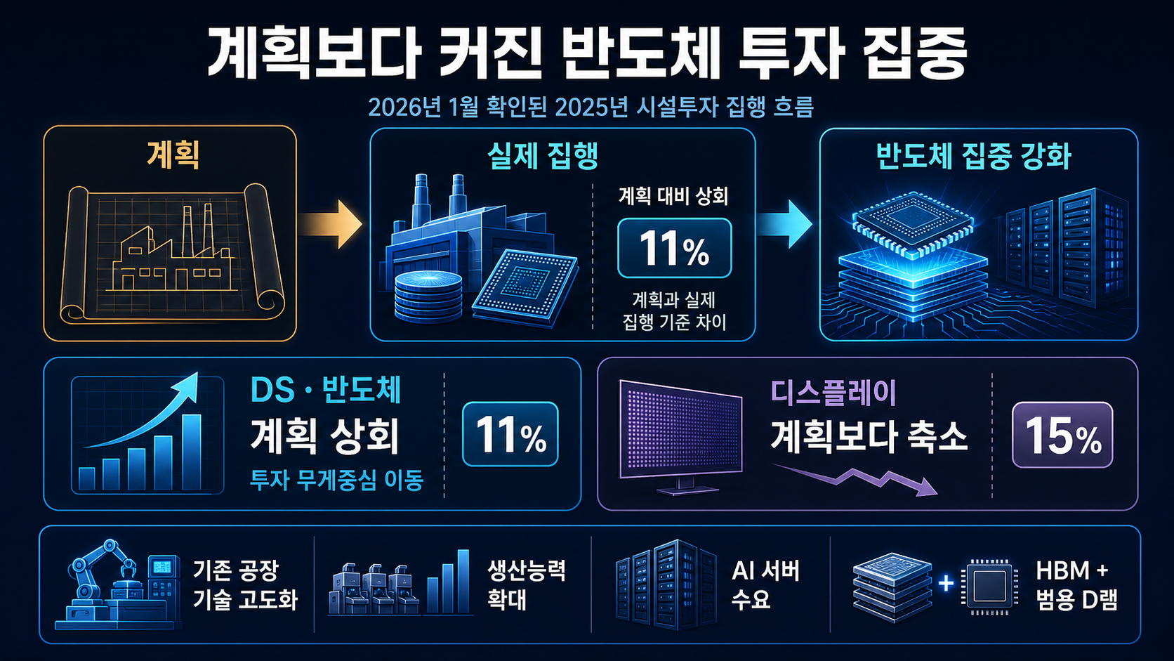 계획과 실제 투자 비교