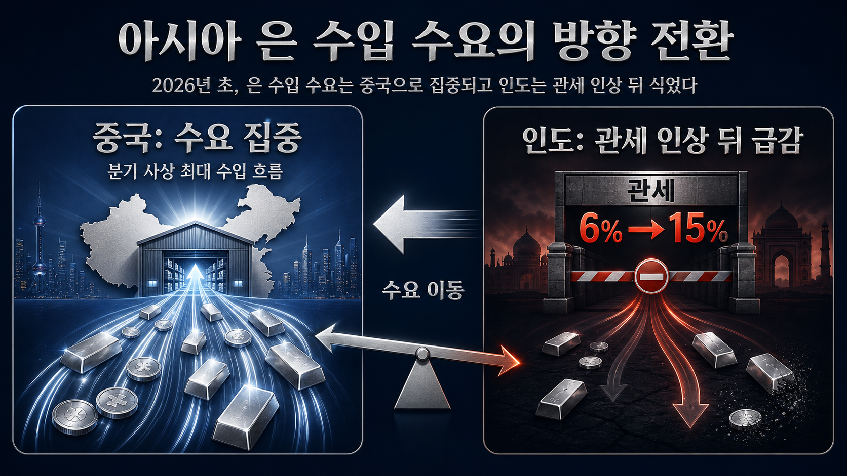 중국과 인도의 은 수입