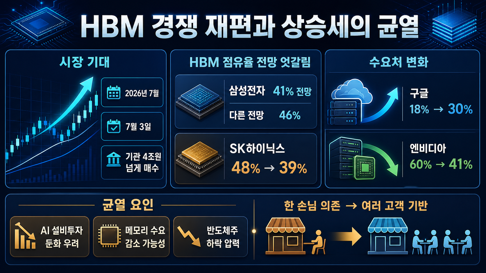 HBM 점유율과 수요처 변화