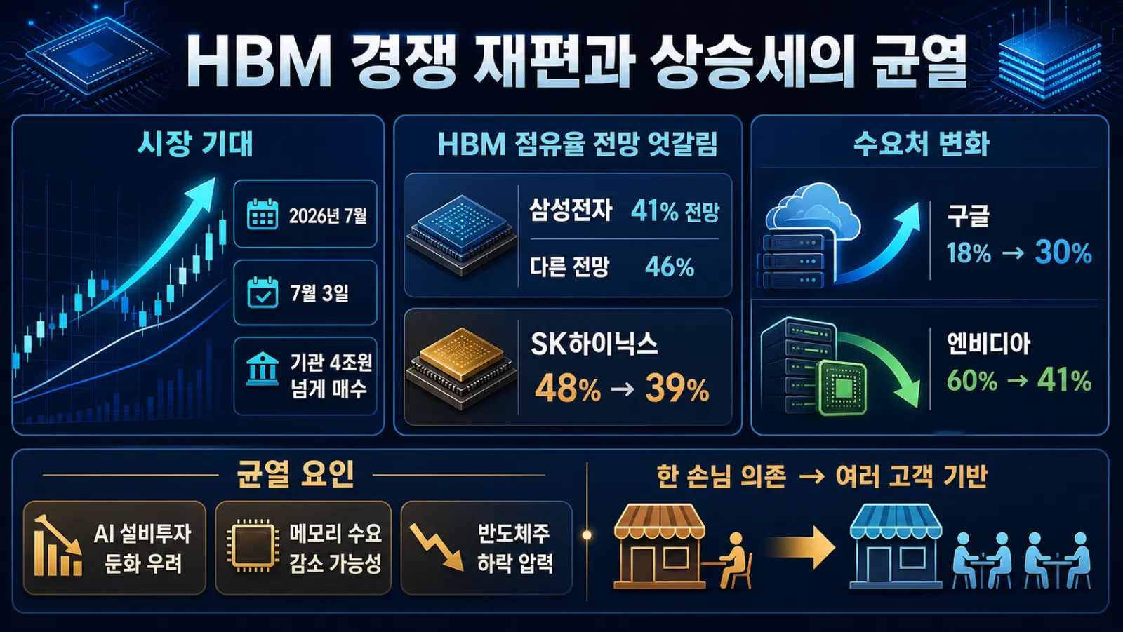HBM 점유율과 수요처 변화