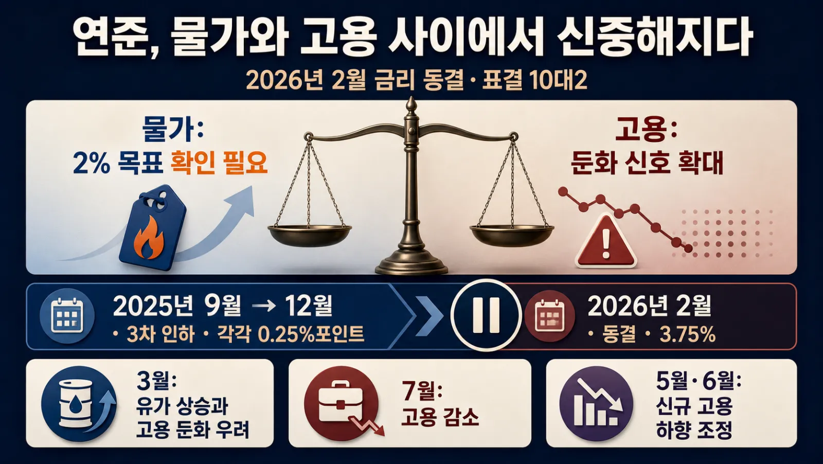 금리 동결과 고용 감소