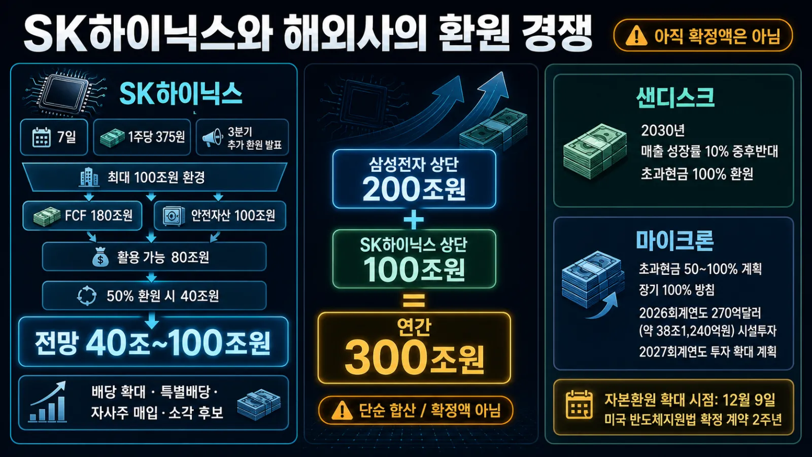 기업별 주주환원 규모 비교