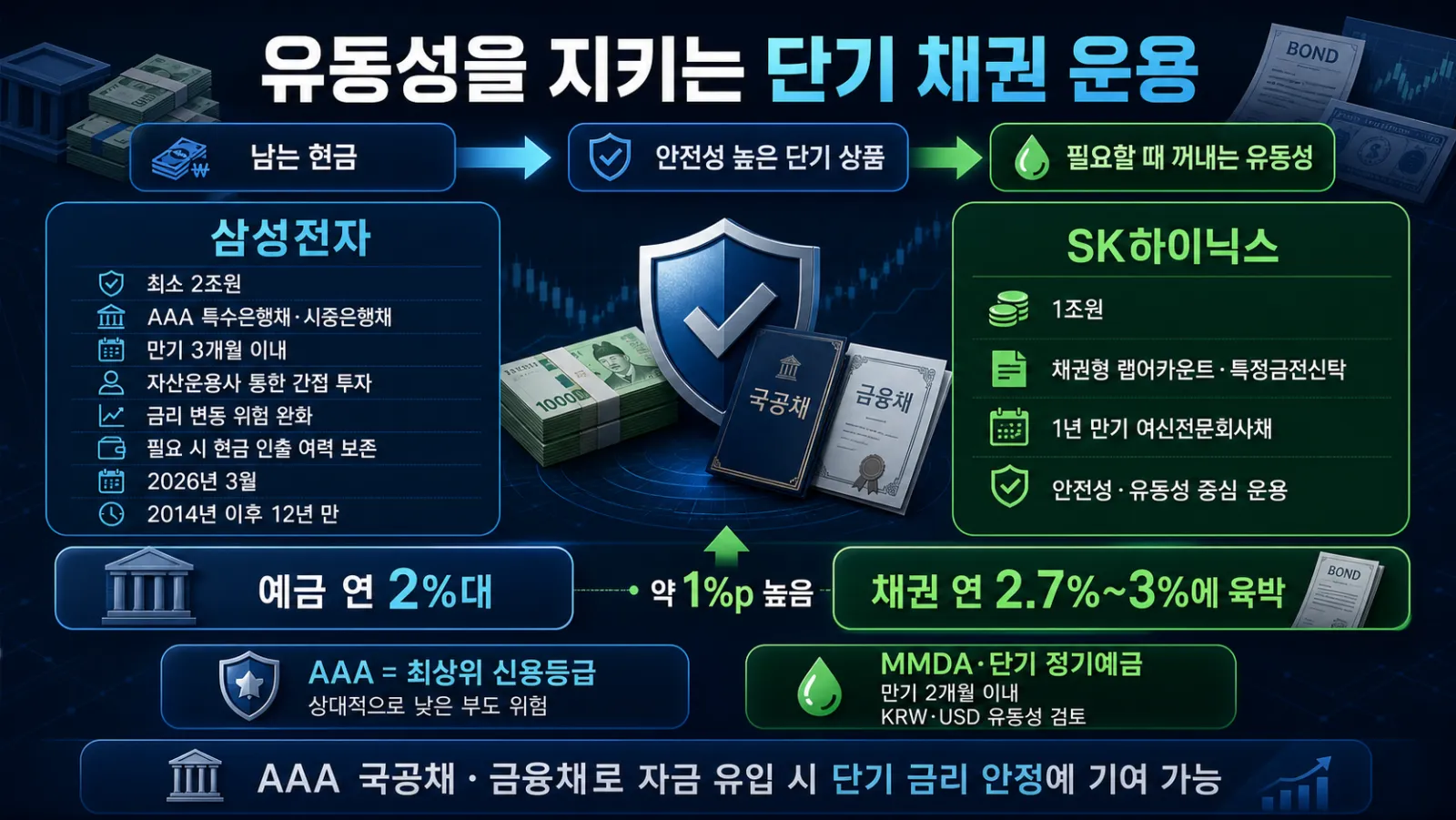 예금과 단기채권 비교