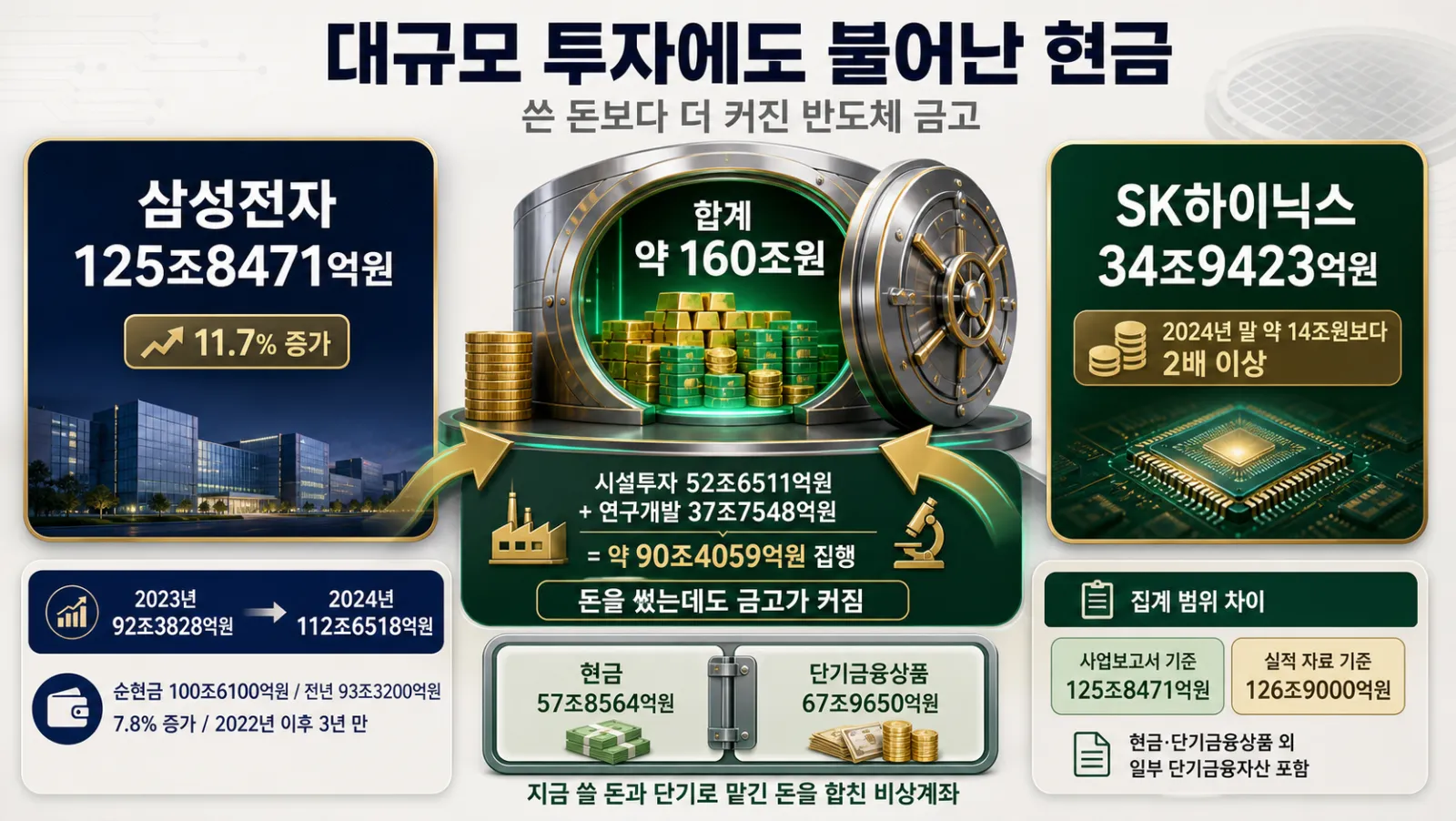 두 회사의 현금 비교