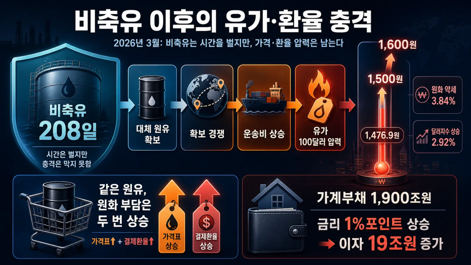 비축유와 유가 환율 상승