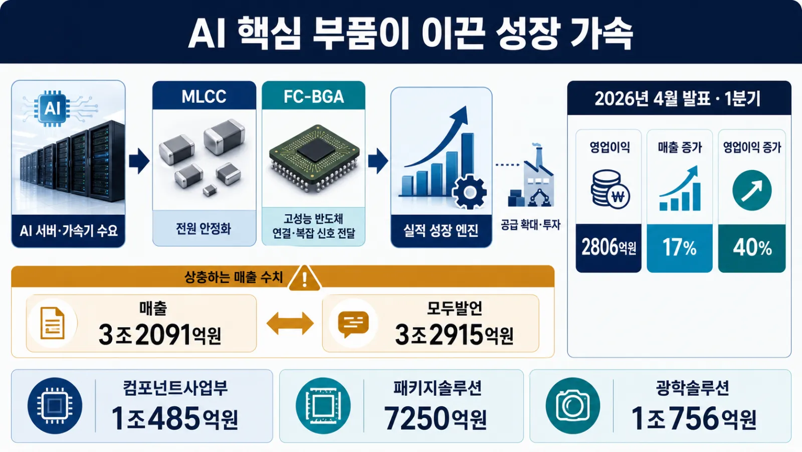 AI 부품과 사업부 매출
