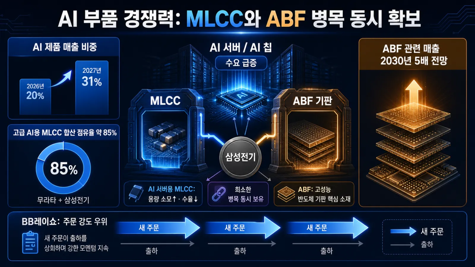 AI 부품 점유율과 주문