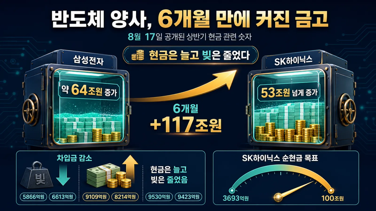 양사 현금 277조원 비교
