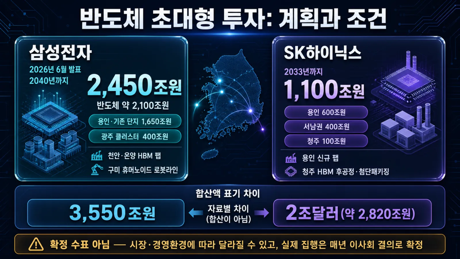 기업별 투자액과 지역 배분