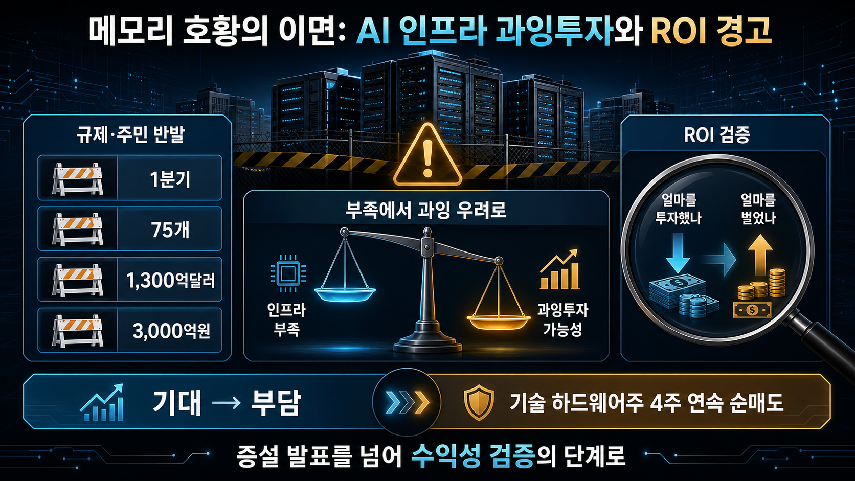 데이터센터 지연과 ROI 경고
