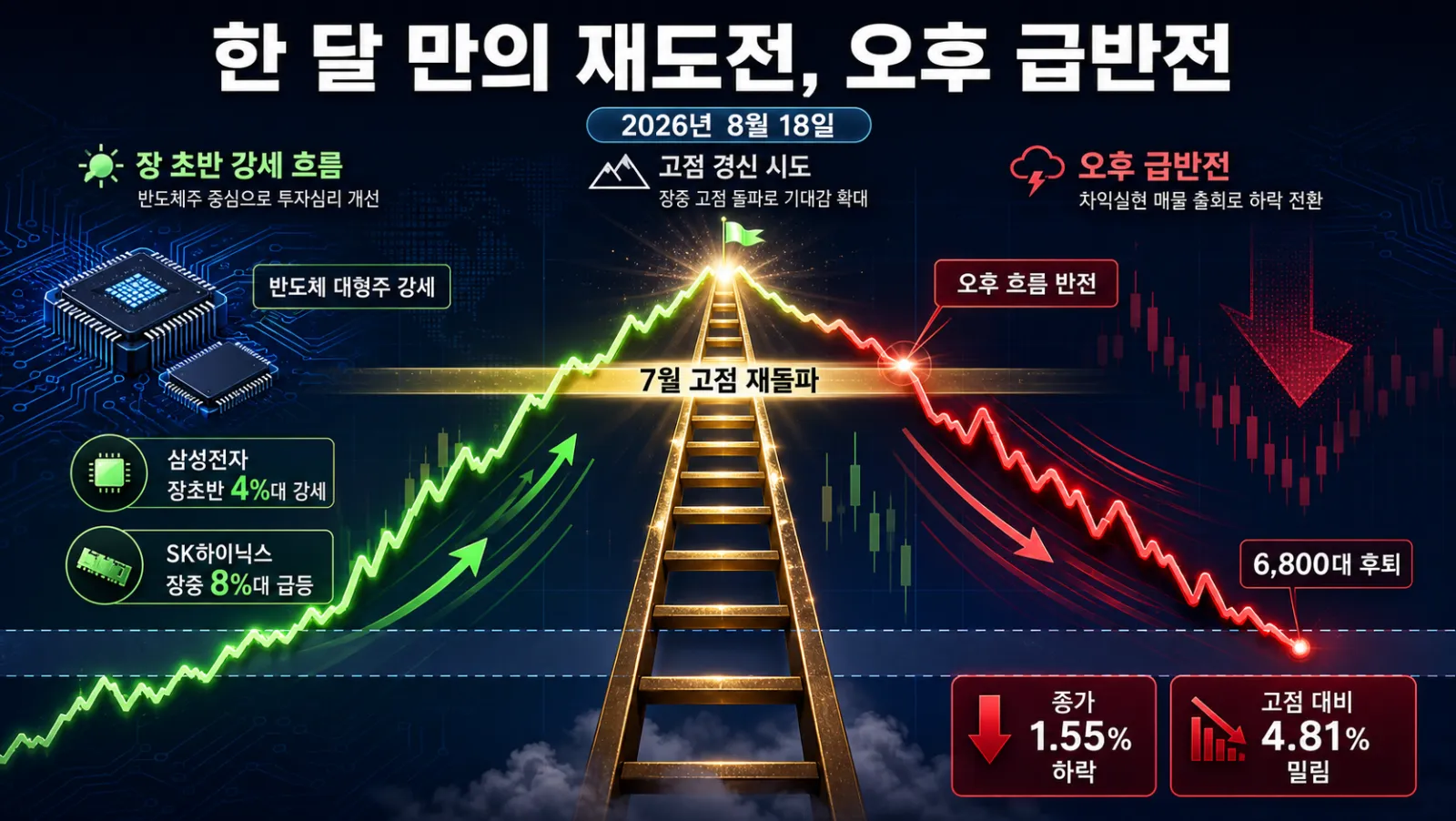 고점에서 급락한 코스피