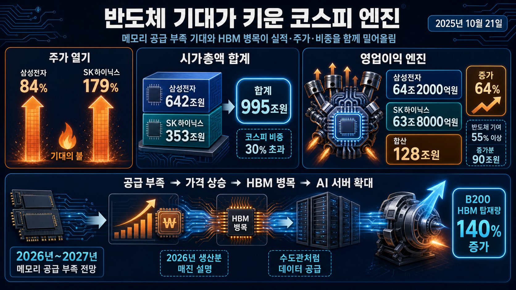 반도체 실적과 코스피 비중