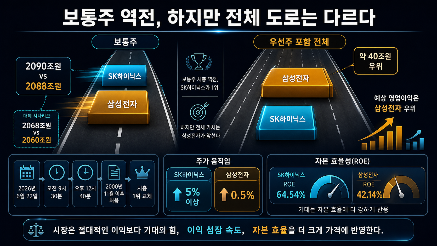 시총과 이익 ROE 비교