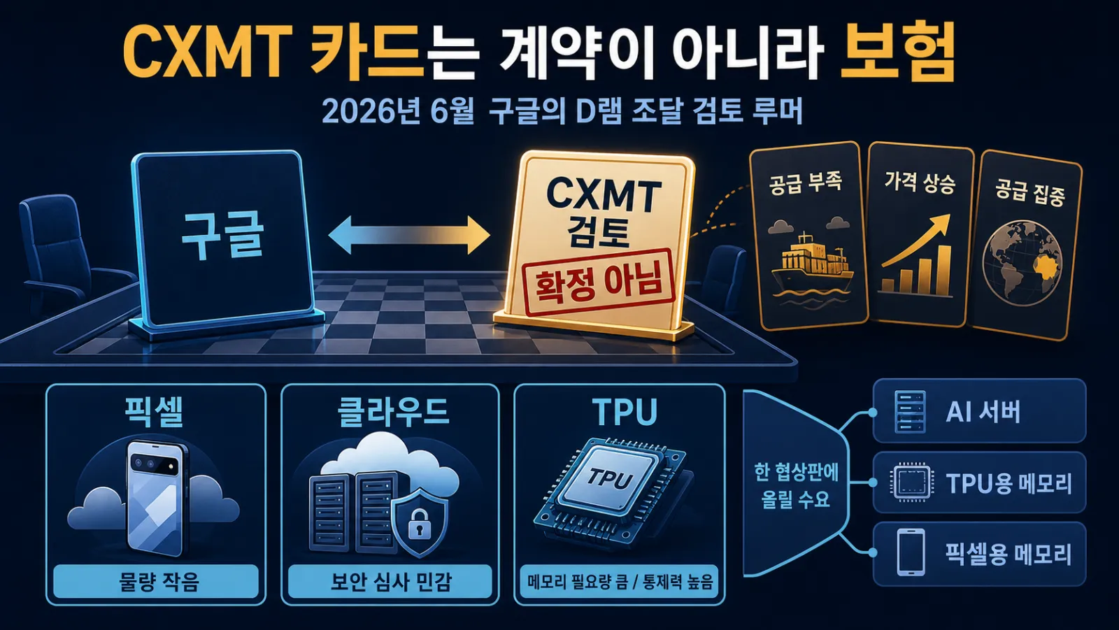 구글 제품별 메모리 후보