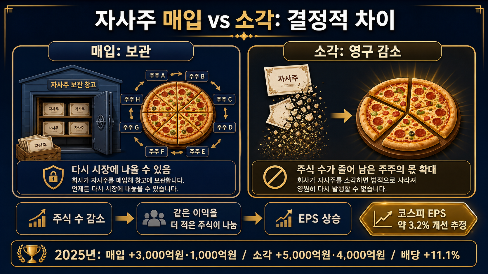매입과 소각 전후 주식 수
