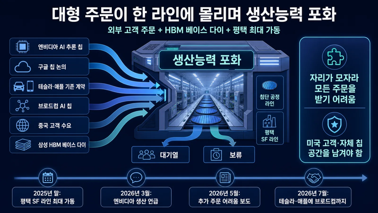 4나노 주문과 생산라인 포화