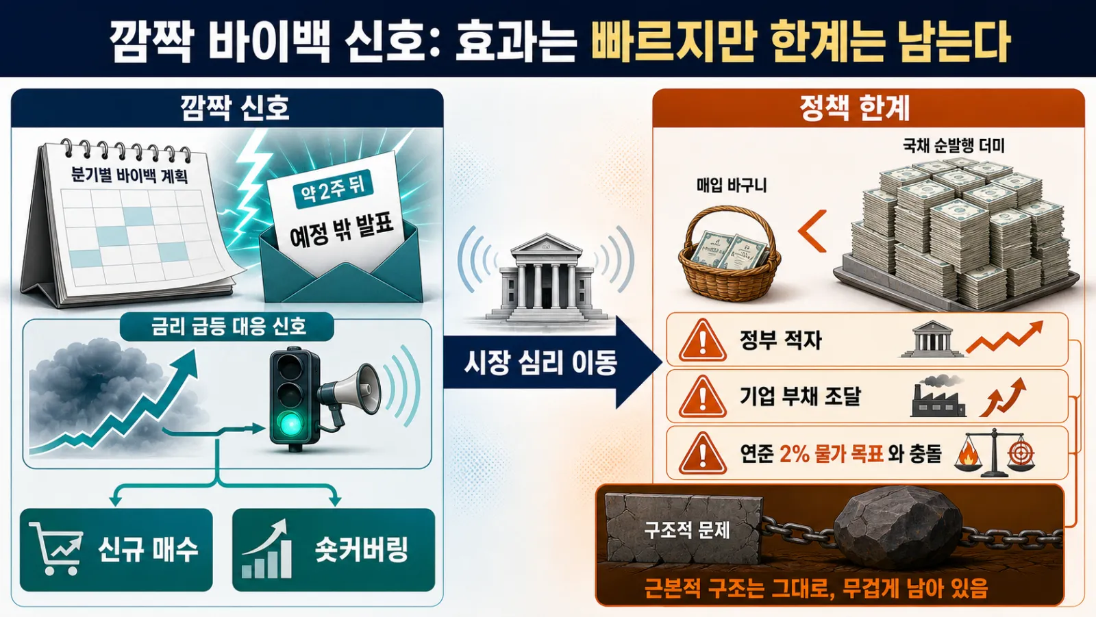 시장 안정 신호와 정책 한계