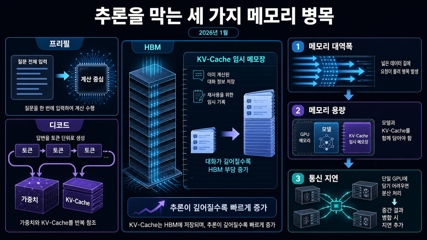 추론 단계별 메모리 병목
