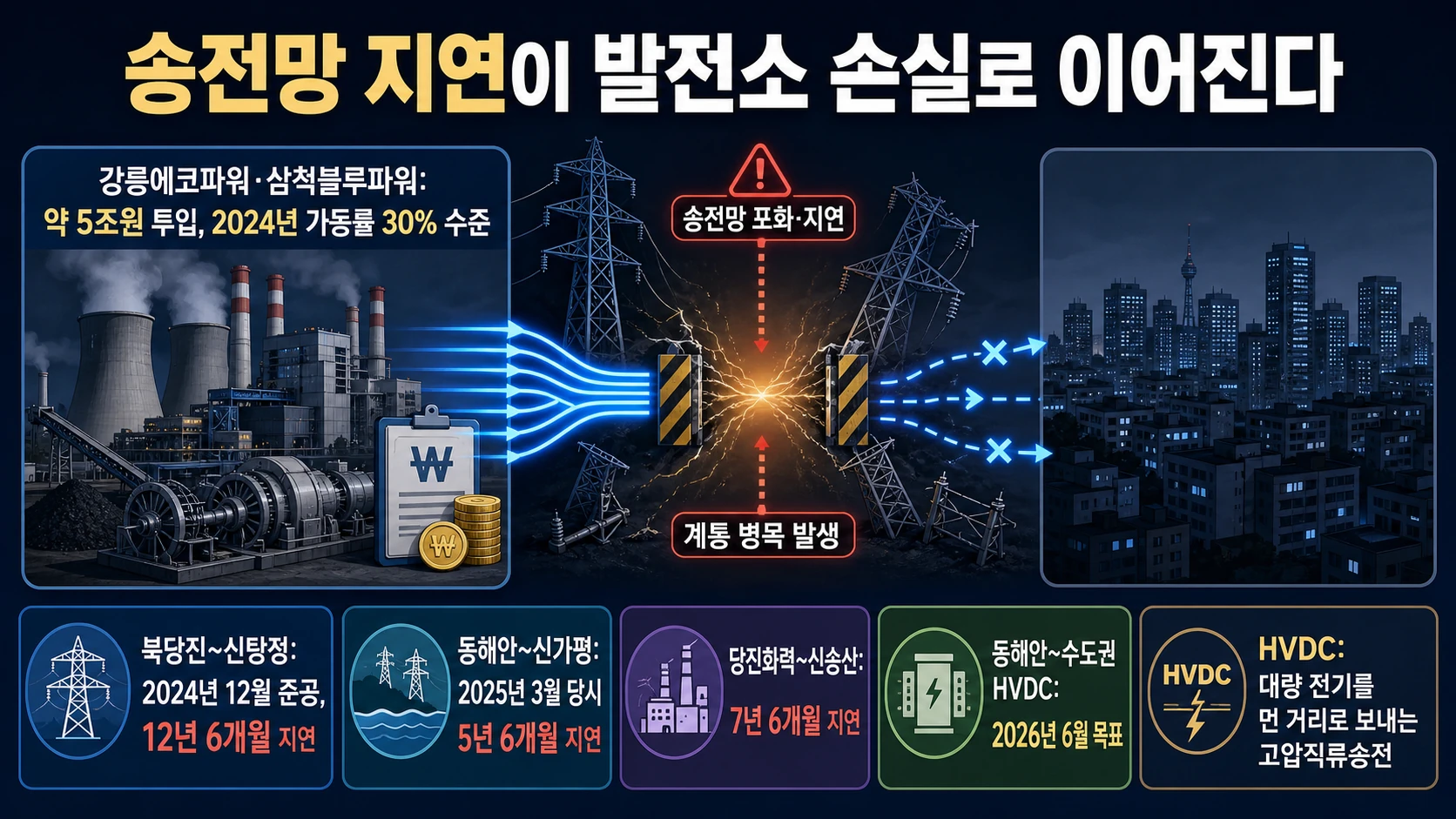 송전선로별 지연 기간