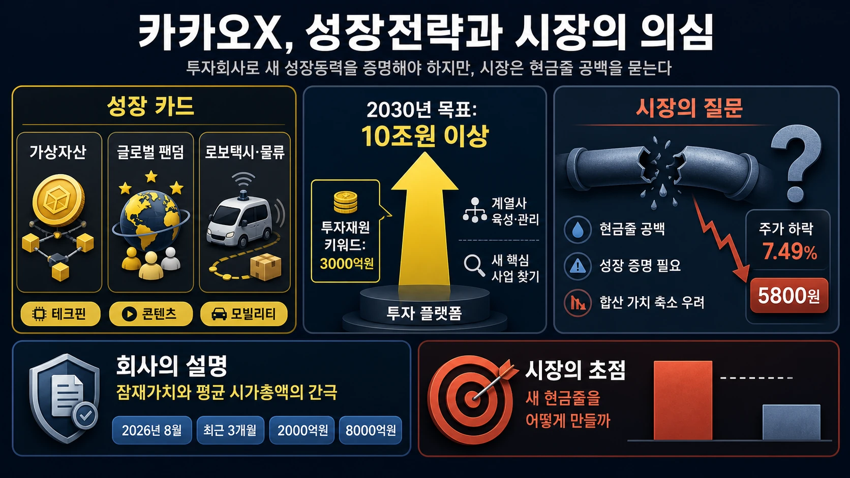 성장 목표와 시장가치 격차