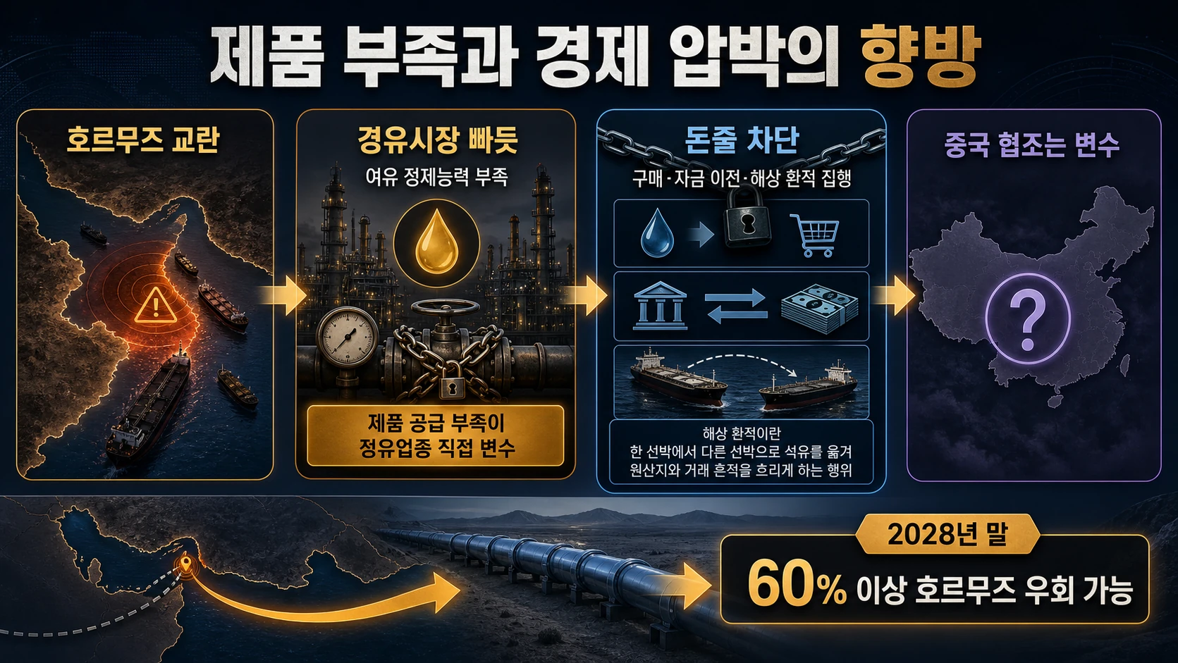 경유 부족과 호르무즈 우회