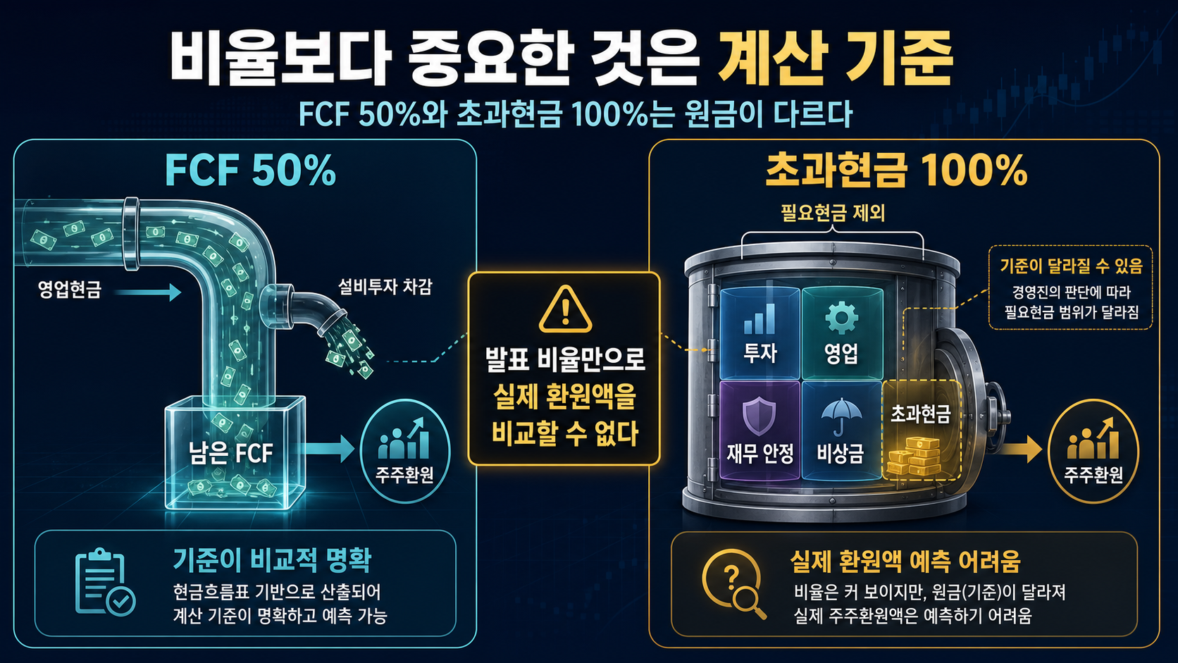 FCF와 초과현금 계산식