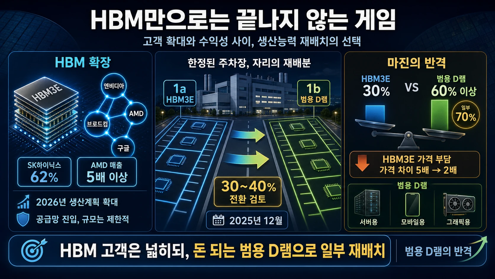 HBM과 범용 D램 수익률