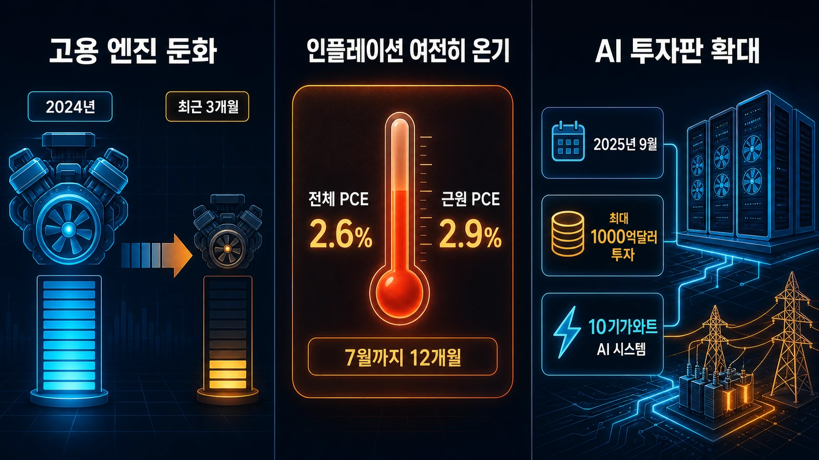 고용 물가와 AI 투자 규모