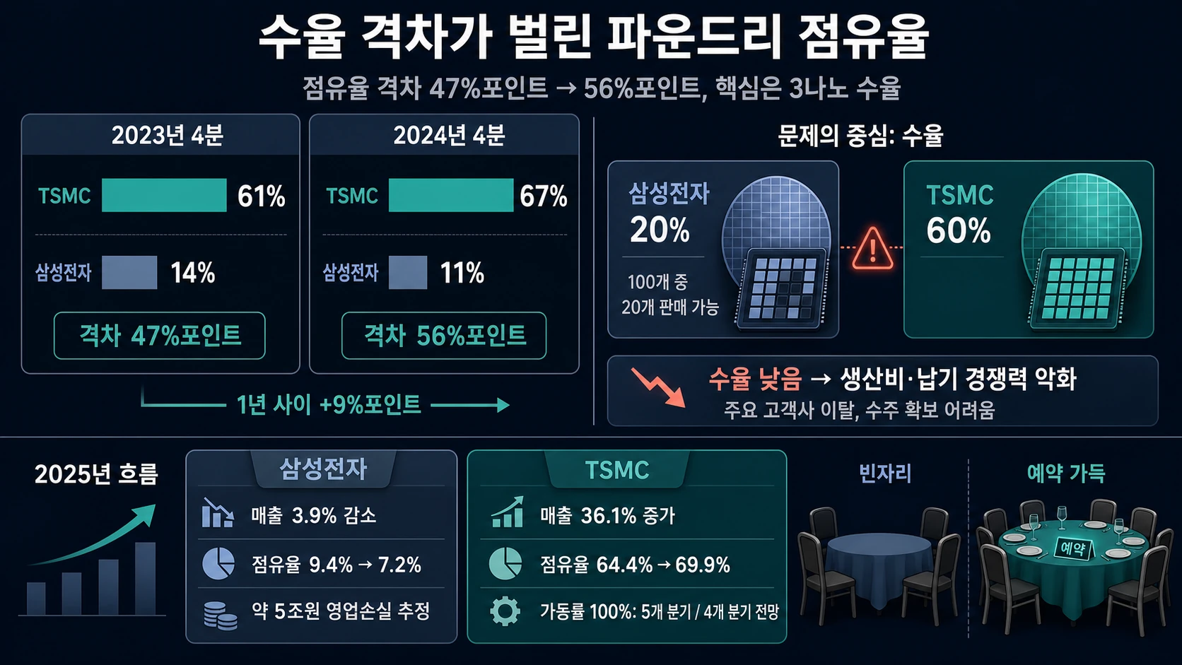 삼성과 TSMC 수율 격차