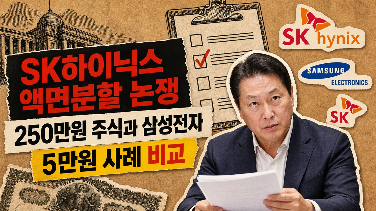 롱폼 썸네일 - SK하이닉스 액면분할 논쟁: 250만원 주식과 삼성전자 5만원 사례 비교