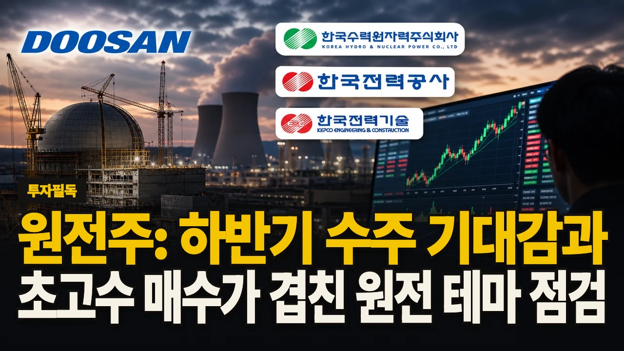 롱폼 썸네일 - 원전주: 하반기 수주 기대감과 초고수 매수가 겹친 원전 테마 점검