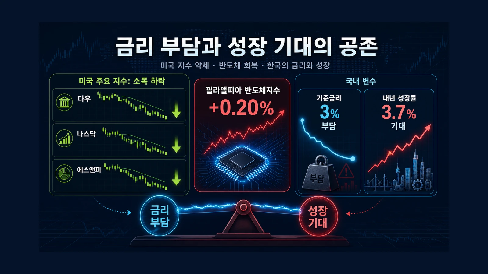 금리 부담과 성장 기대 인포그래픽
