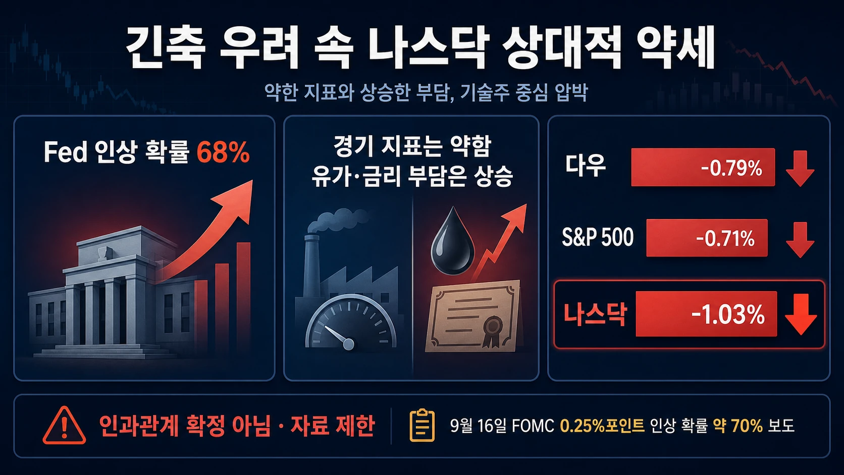 금리인상 확률과 증시 하락률