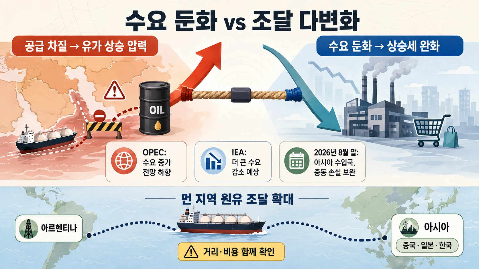 수요 감소와 원거리 조달