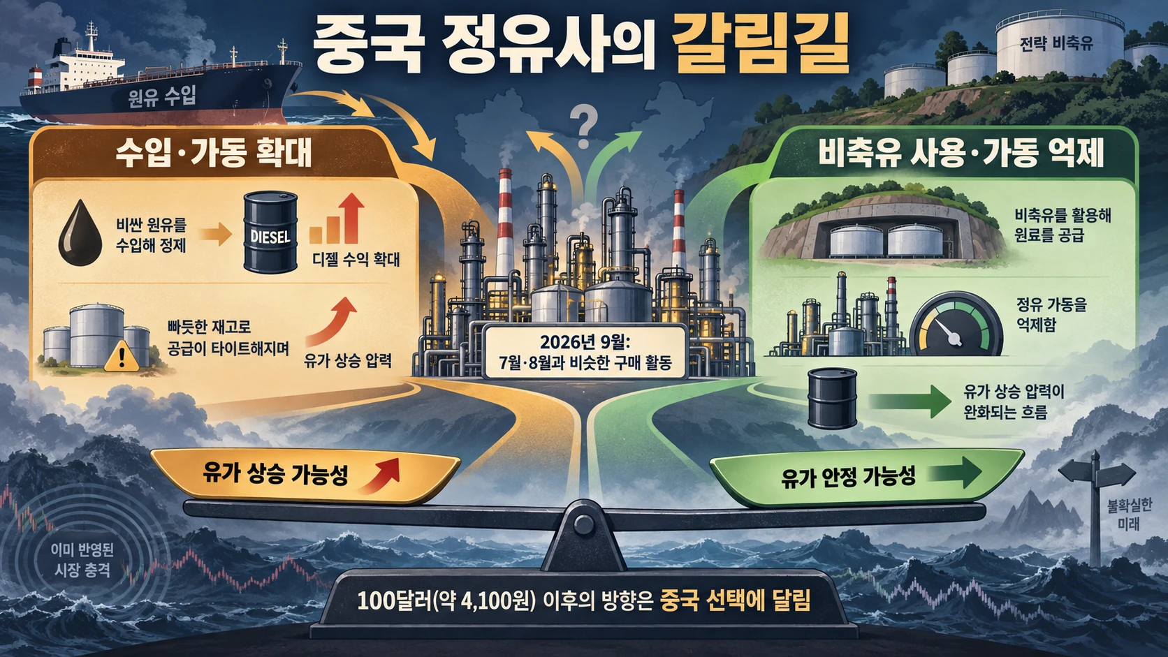 수입 확대와 비축유 갈림길