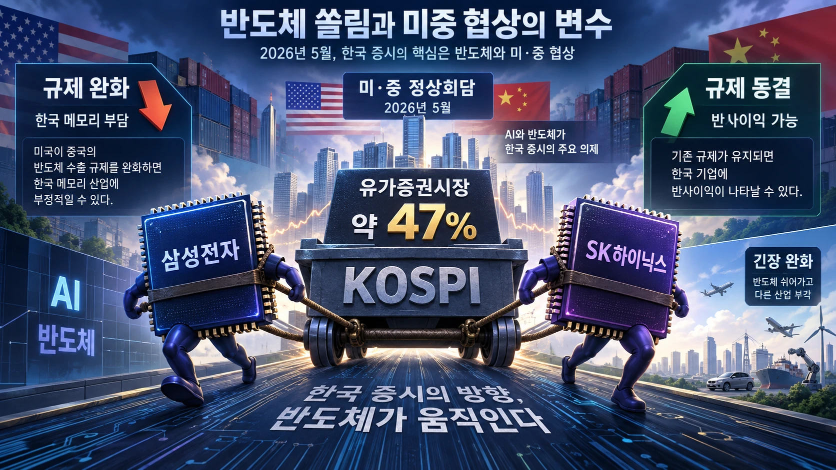 반도체 비중과 미중 변수